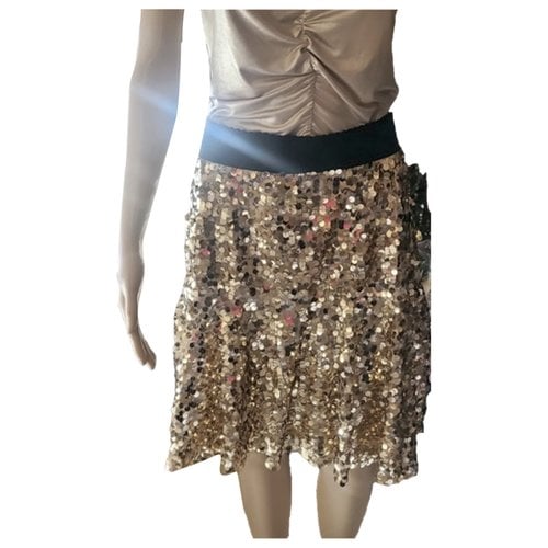 Pre-owned Dolce & Gabbana Glitter Skirt In Gold