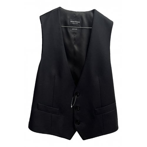 Pre-owned Emporio Armani Wool Vest In Black