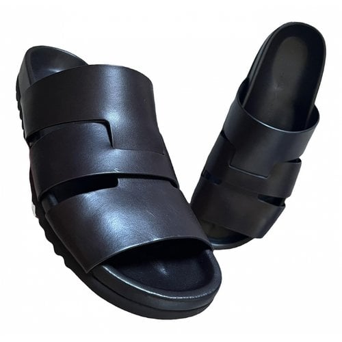 Pre-owned Rick Owens Leather Sandals In Brown