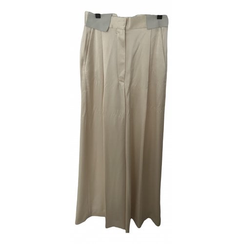 Pre-owned Loewe Silk Large Pants In Beige