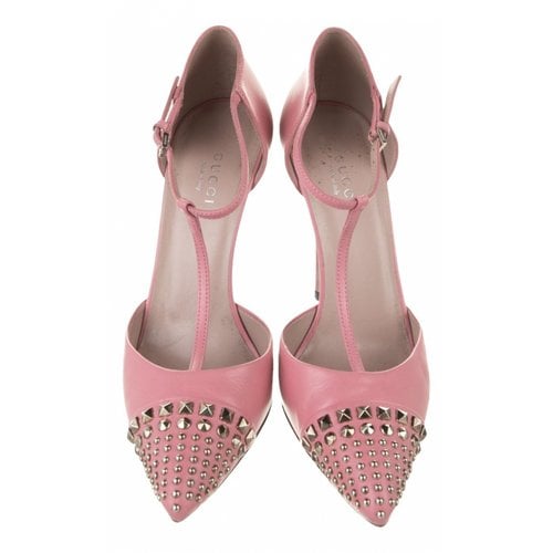 Pre-owned Gucci Sylvie Leather Heels In Pink