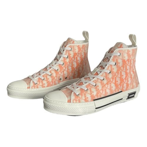 Pre-owned Dior B23 Cloth High Trainers In Orange