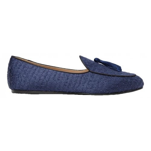Pre-owned Charles Philip Leather Flats In Blue