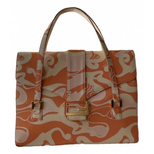 Pre-owned Fendi Baguette Silk Handbag In Multicolour