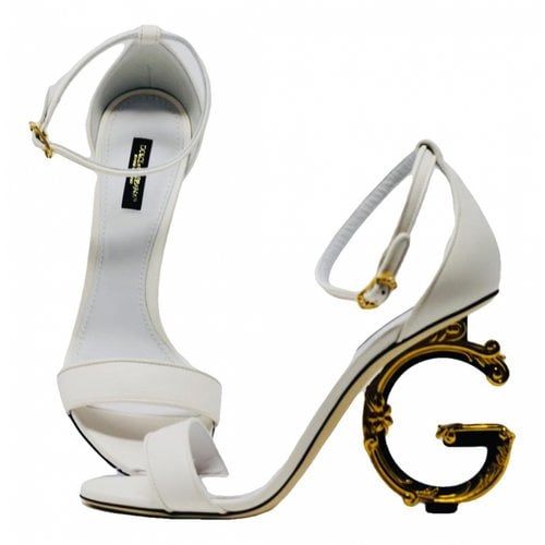 Pre-owned Dolce & Gabbana Leather Heels In White