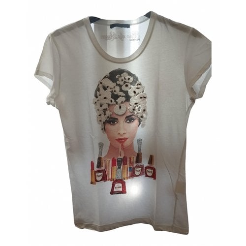 Pre-owned Pinko Glitter T-shirt In White