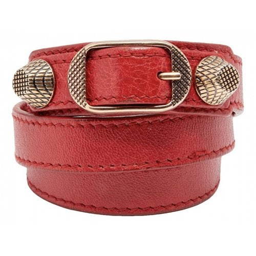 Pre-owned Balenciaga Leather Bracelet In Red