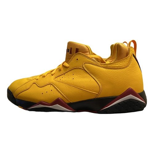 Pre-owned Jordan 7 Leather Low Trainers In Yellow