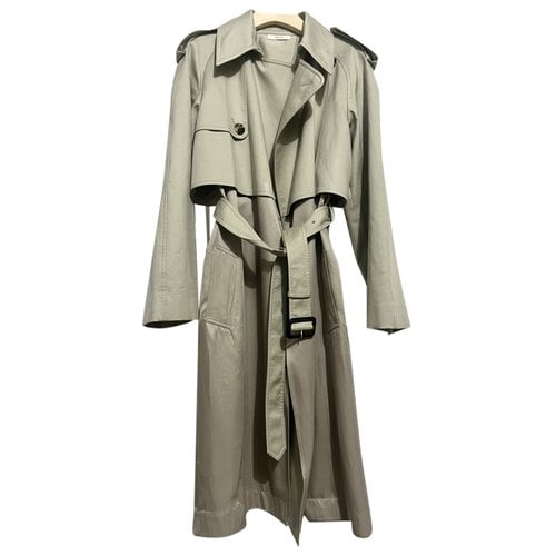 Pre-owned Celine Trench Coat In Green