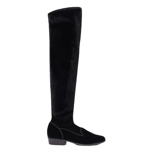 Pre-owned Charles Philip Leather Boots In Black