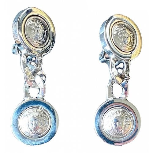 Pre-owned Versace Earrings In Silver