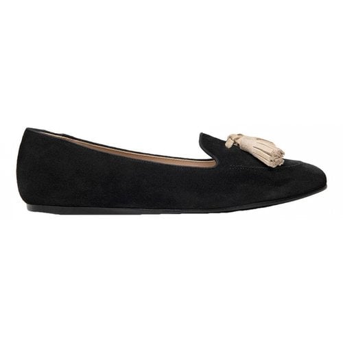 Pre-owned Charles Philip Leather Flats In Black