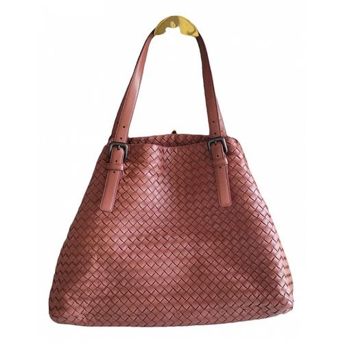 Pre-owned Bottega Veneta Fourre-tout Leather Handbag In Pink