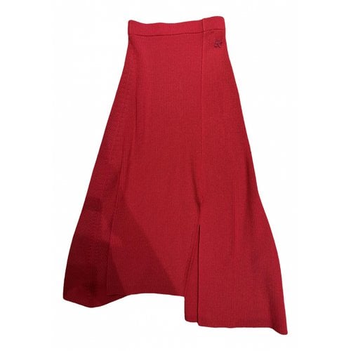 Pre-owned Kenzo Wool Mid-length Skirt In Red