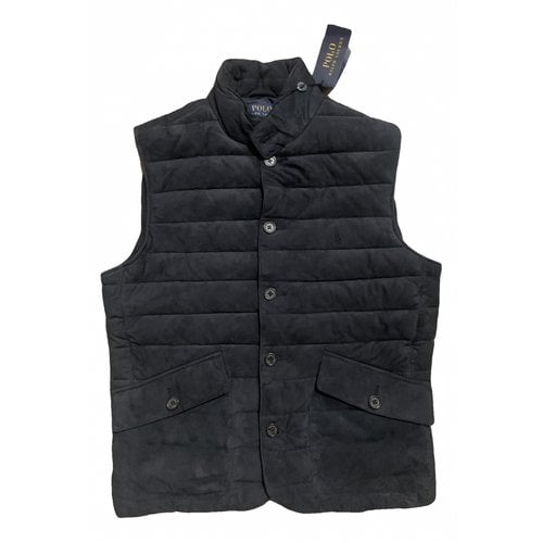 Pre-owned Polo Ralph Lauren Leather Vest In Blue