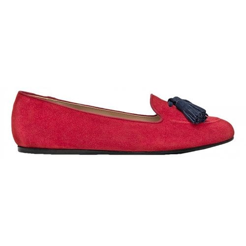 Pre-owned Charles Philip Leather Flats In Red