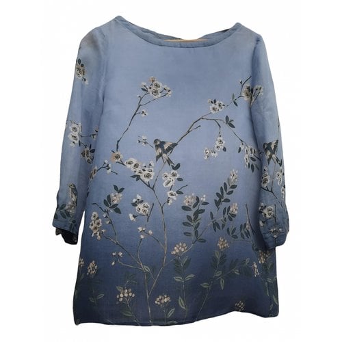 Pre-owned Max Mara Linen Blouse In Blue