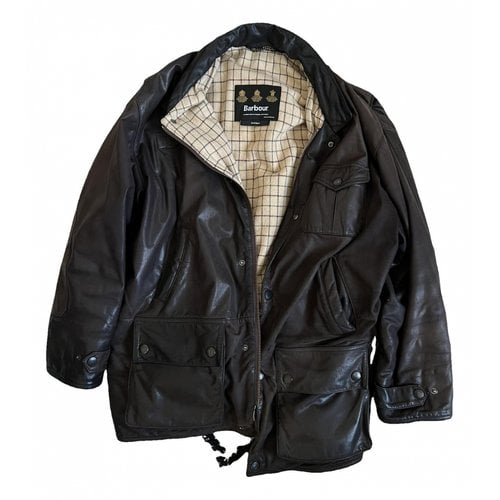 Pre-owned Barbour Leather Vest In Brown