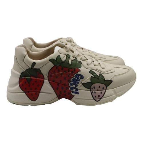 Pre-owned Gucci Rhyton Leather Trainers In Other