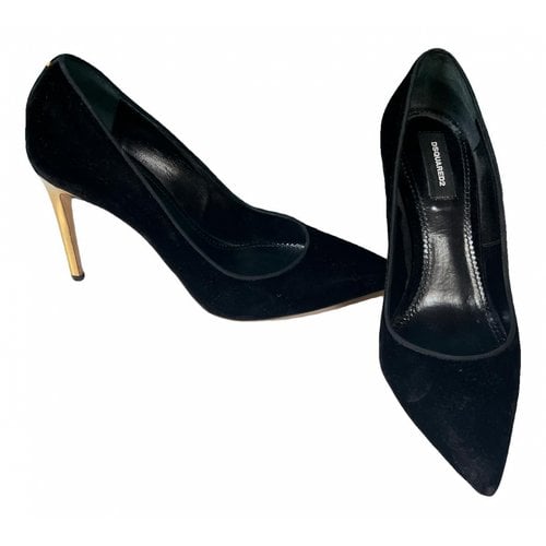 Pre-owned Dsquared2 Velvet Heels In Black