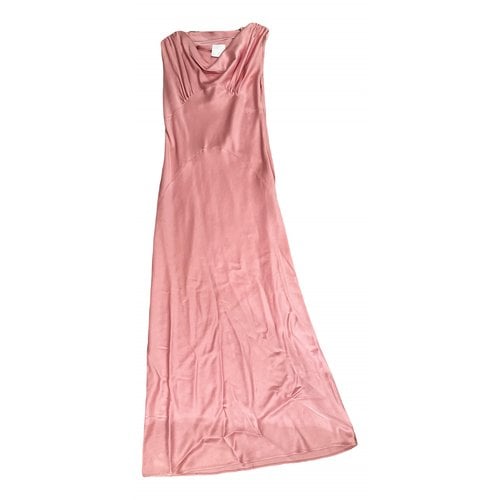 Pre-owned Paris Georgia Silk Maxi Dress In Pink