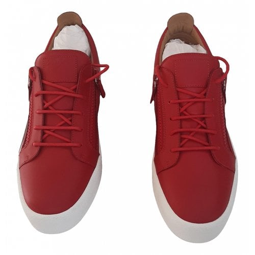Pre-owned Giuseppe Zanotti Leather Low Trainers In Red