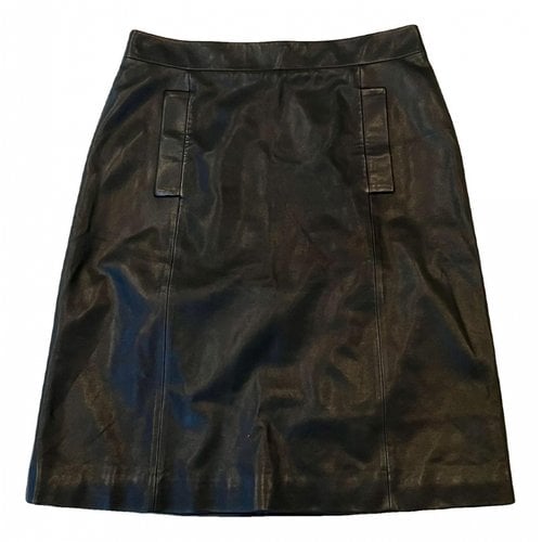 Pre-owned Bottega Veneta Leather Skirt In Black