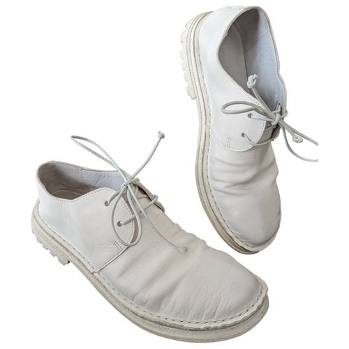 Pre-owned Marsèll Leather Lace Ups In White