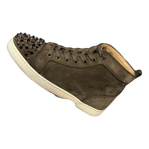 Pre-owned Christian Louboutin High Trainers In Brown