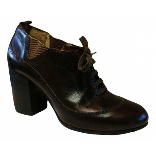 Pre-owned Dries Van Noten Leather Heels In Brown