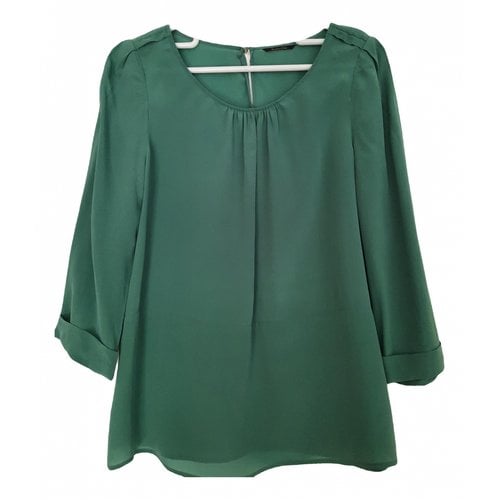 Pre-owned Massimo Dutti Silk Blouse In Green