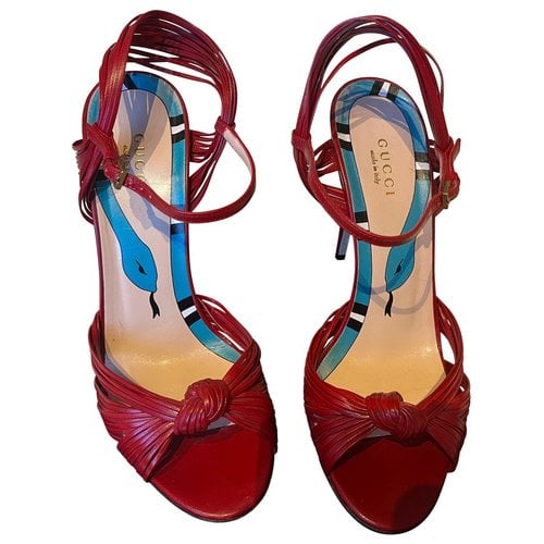 Pre-owned Gucci Leather Sandal In Red
