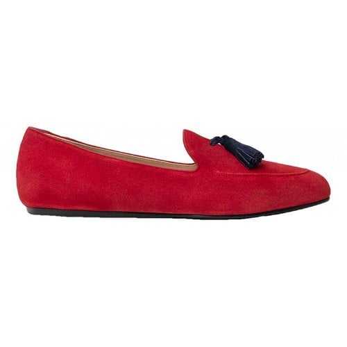 Pre-owned Charles Philip Leather Flats In Red