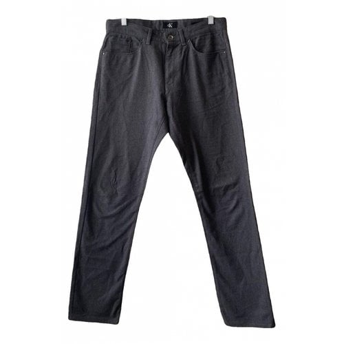 Pre-owned Calvin Klein Trousers In Grey