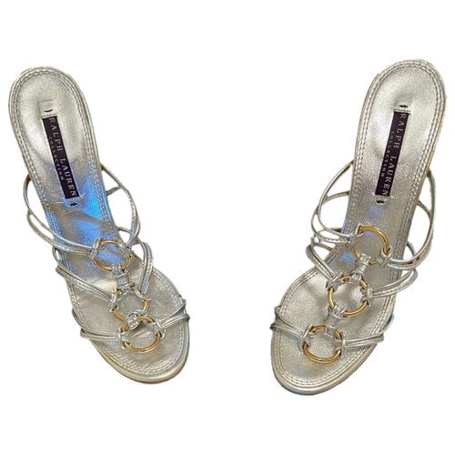 Pre-owned Ralph Lauren Leather Sandals In Silver