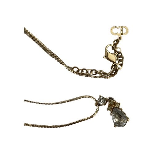 Pre-owned Dior Crystal Necklace In Gold