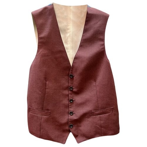 Pre-owned Gucci Wool Vest In Burgundy