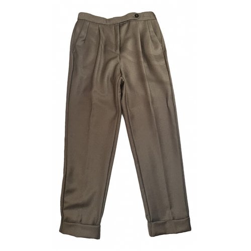 Pre-owned Massimo Alba Wool Straight Pants In Green
