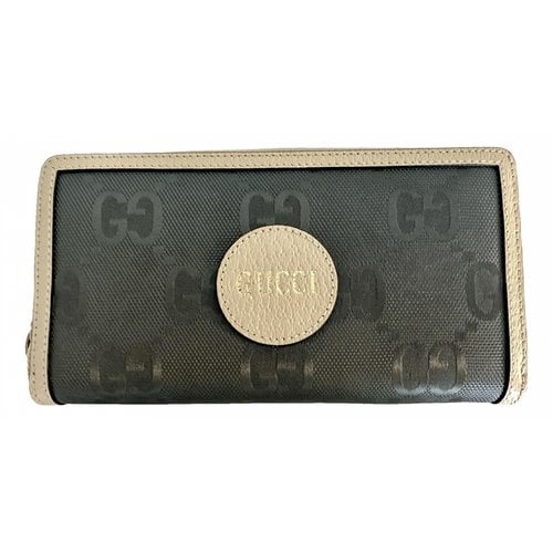 Pre-owned Gucci Continental Leather Wallet In Grey