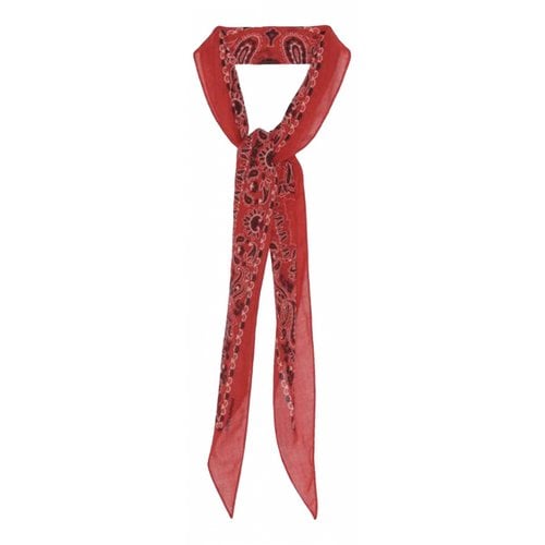 Pre-owned Saint Laurent Wool Scarf & Pocket Square In Red