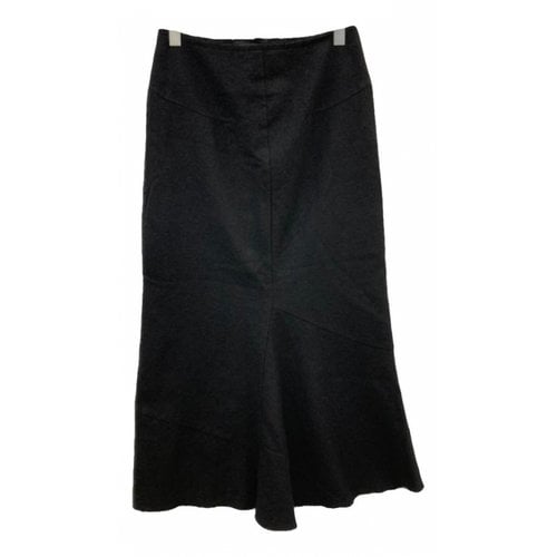 Pre-owned Junya Watanabe Wool Maxi Skirt In Black