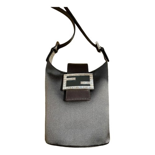 Pre-owned Fendi Silk Handbag In Grey