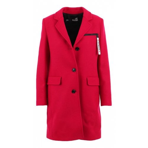 Pre-owned Moschino Love Wool Coat In Red