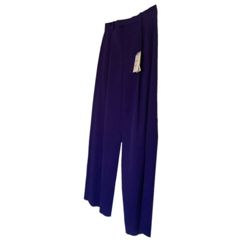 Pre-owned Bottega Veneta Wool Straight Pants In Purple
