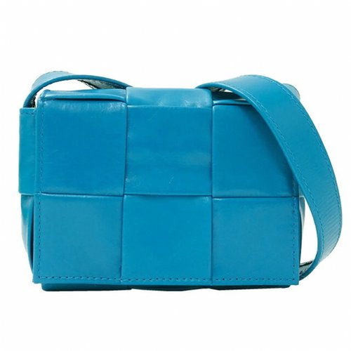 Pre-owned Bottega Veneta Cassette Leather Handbag In Blue