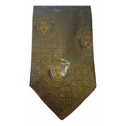 Pre-owned Versace Silk Tie In Gold