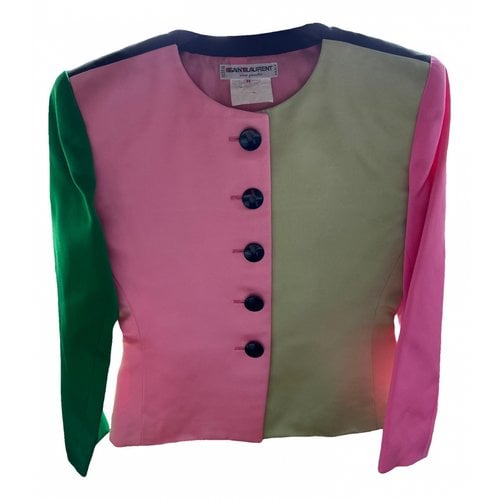 Pre-owned Saint Laurent Silk Dress In Multicolour