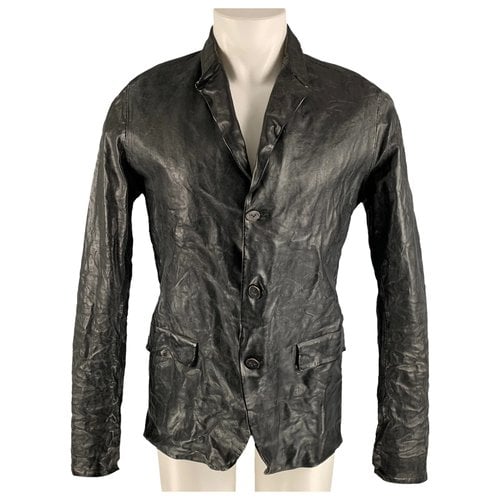 Pre-owned Layer-0 Leather Jacket In Black