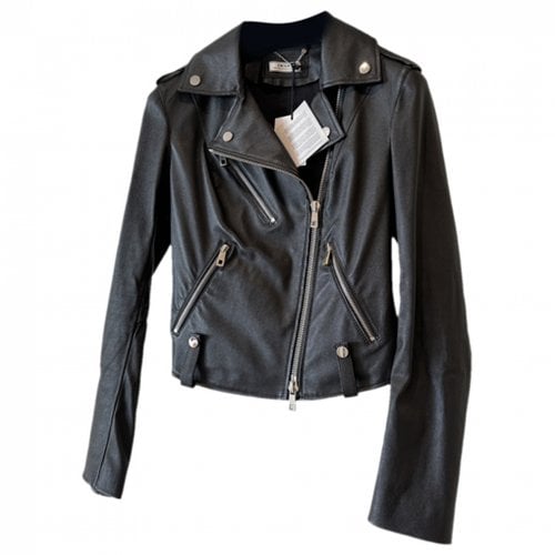 Pre-owned Desa Leather Jacket In Black