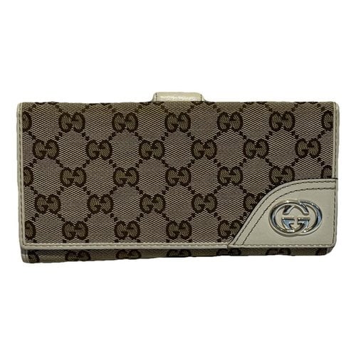 Pre-owned Gucci Cloth Wallet In Beige